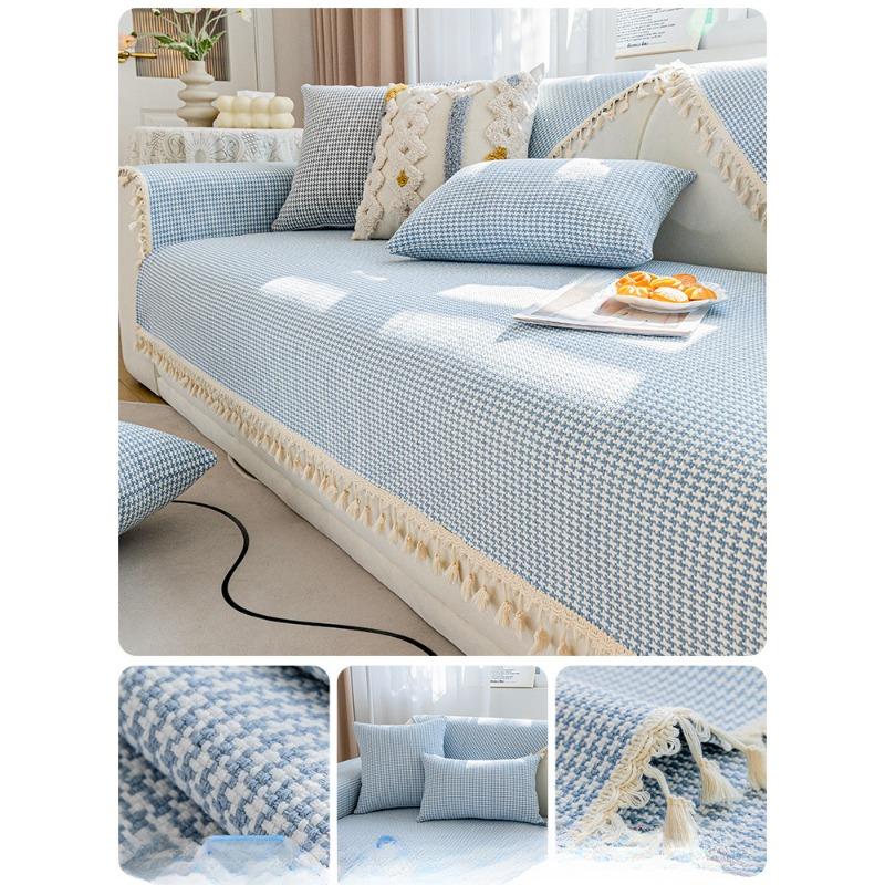 Cotton and Linen Woven Sofa Cushion Four Seasons Universal Simple Sofa Cover Cover New High-Grade Backrest Cover Towel