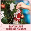 ABIY Happy New Christmas Decorations Santa Claus Automatic Climbing On Rope For Home Indoor Shop Xmas Gift Wall Window