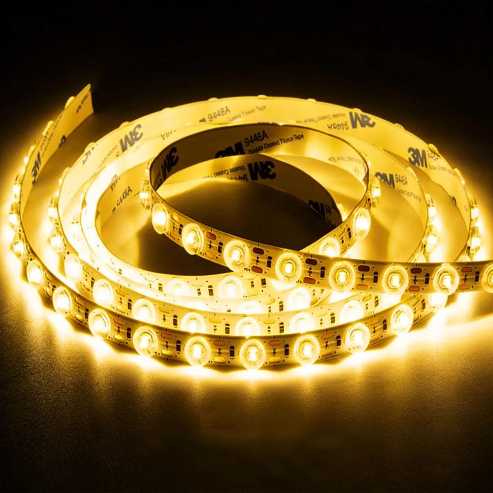 

24V LED Strip Light 12mm 48LEDs/M Flexible Rope Light SMD with Lens Self-Adhesive Tape for Bedroom Mirror DIY Home Decoration 0.5m теплим білим кольором