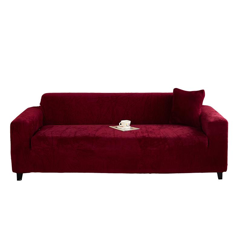 1pc Plush Sofa Cover Winter Warm Thick Plush Soft Sofa Slipcover Non-slip Sofa Couch Cover Furniture Protector for Living Room