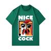Men's 100% Cotton Casual Crew Neck Short Sleeve T-Shirt, Cool Sunglasses Rooster Nice Cock Graphic Printed Tee, Comfortable Lightweight Daily Wear Top