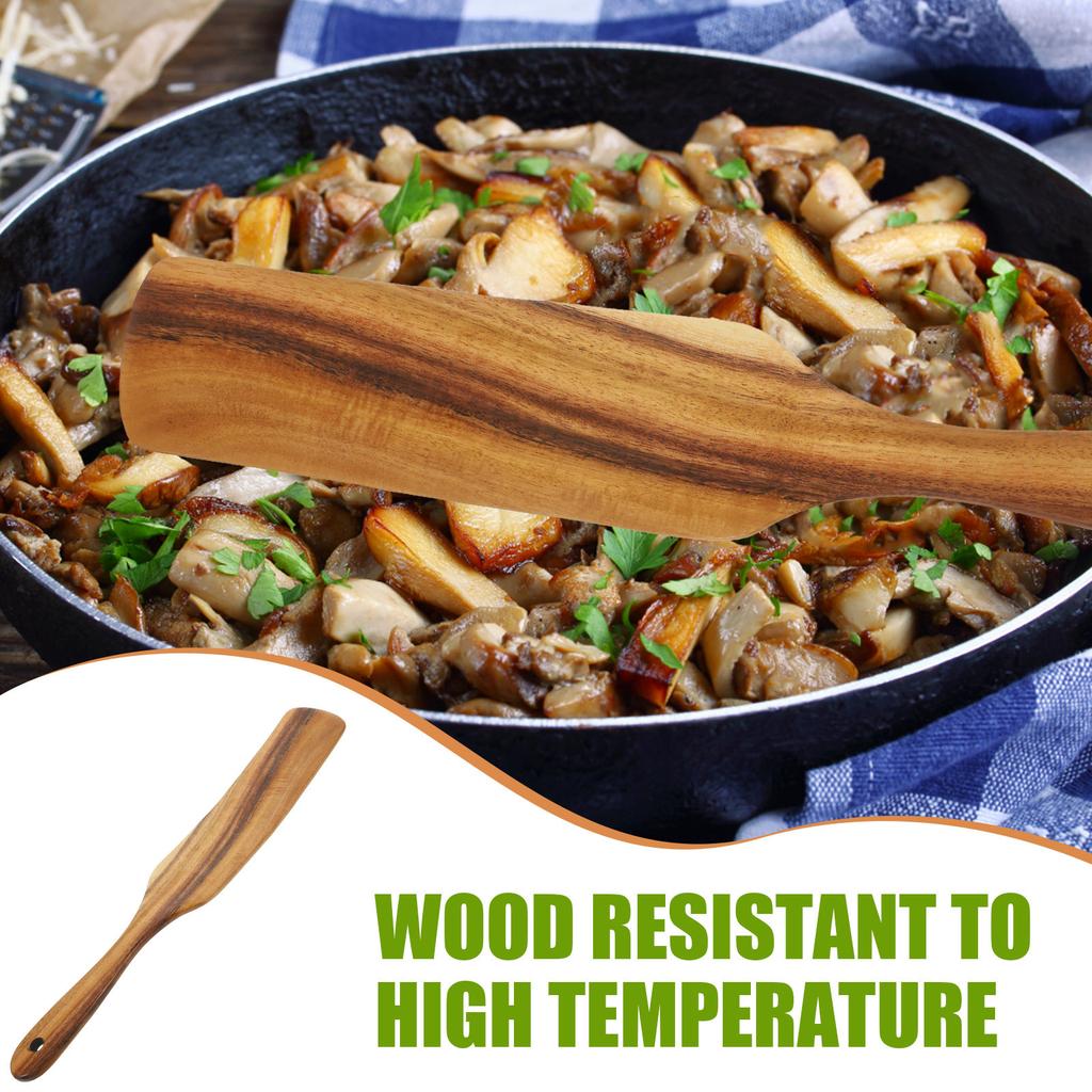 Premium Wood Turner Multifunction Kitchenware for Restaurant Home Use Long Handled Wood Spatula Cooking Utensils Tool