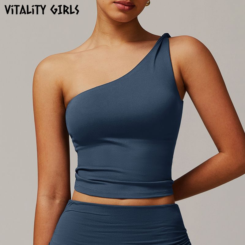 Vitality Girls Cloud Sense Oblique Shoulder Yoga Exercise Vest Women's Chest Pad Outwear Fitness Wait Lifting Intimates