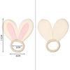 WTEMPO Easter Creative Napkin Rings Handmade Rabbit Wooden Rings Napkin Buckles Easter Egg Table Decoration Napkin Rings