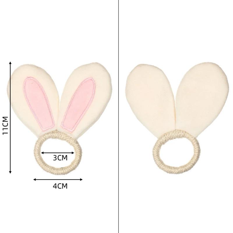 WTEMPO Easter Creative Napkin Rings Handmade Rabbit Wooden Rings Napkin Buckles Easter Egg Table Decoration Napkin Rings