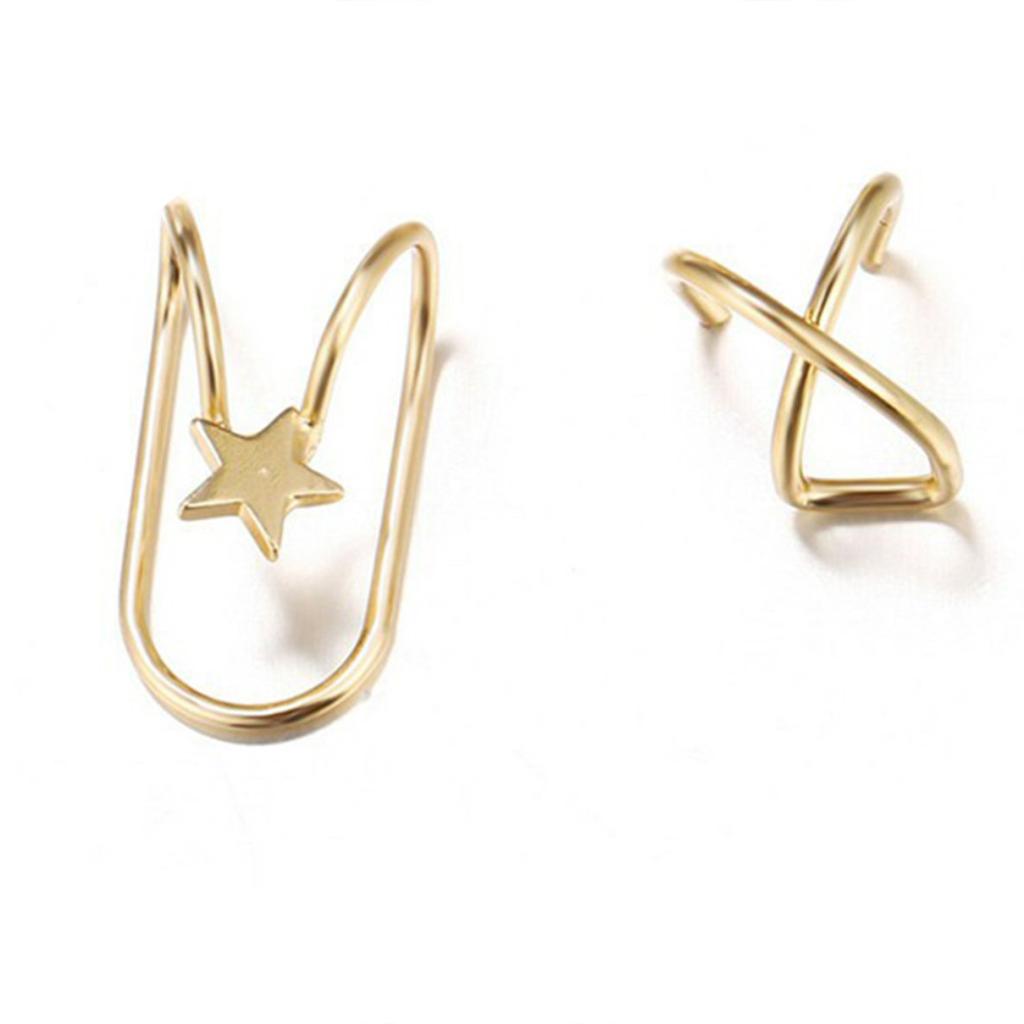 Koupit AA BB 5Pcs/Set Ear Cuff Gold Leaves NonPiercing Ear Clips Practicla Fake Earrings za