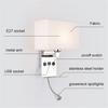 Minimalist Wall Lamp Bedside Lamp Reading Lamp with Switch Mobile Phone Holder Rechargeable Hotel Bedroom Room Wall Lights