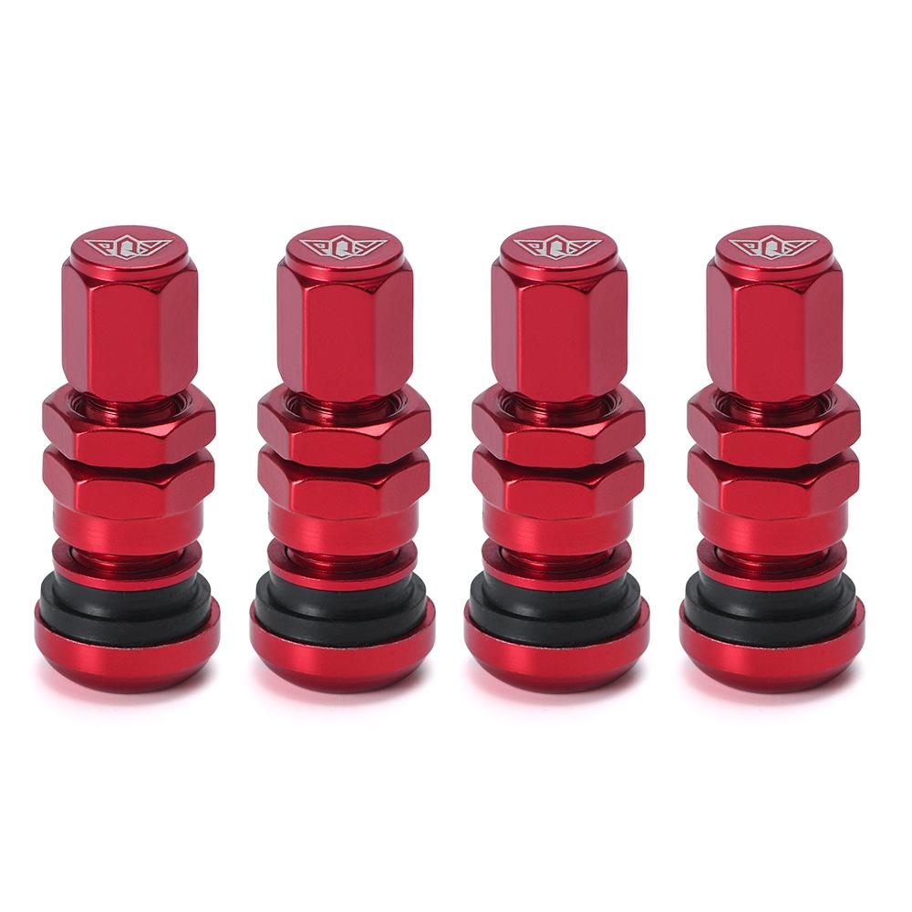 4 pièces / set Valve d'air universelle pour pneu tubeless de roue de moto et de voiture, bouchons d'air pour tige de valve de pneu, tige de valve d'air en métal aluminium VR-WR11