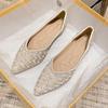 Women's Rhinestone Pointed Toe Flats - Summer Fairy Style, Soft Sole Loafers, Plus Size 41-43