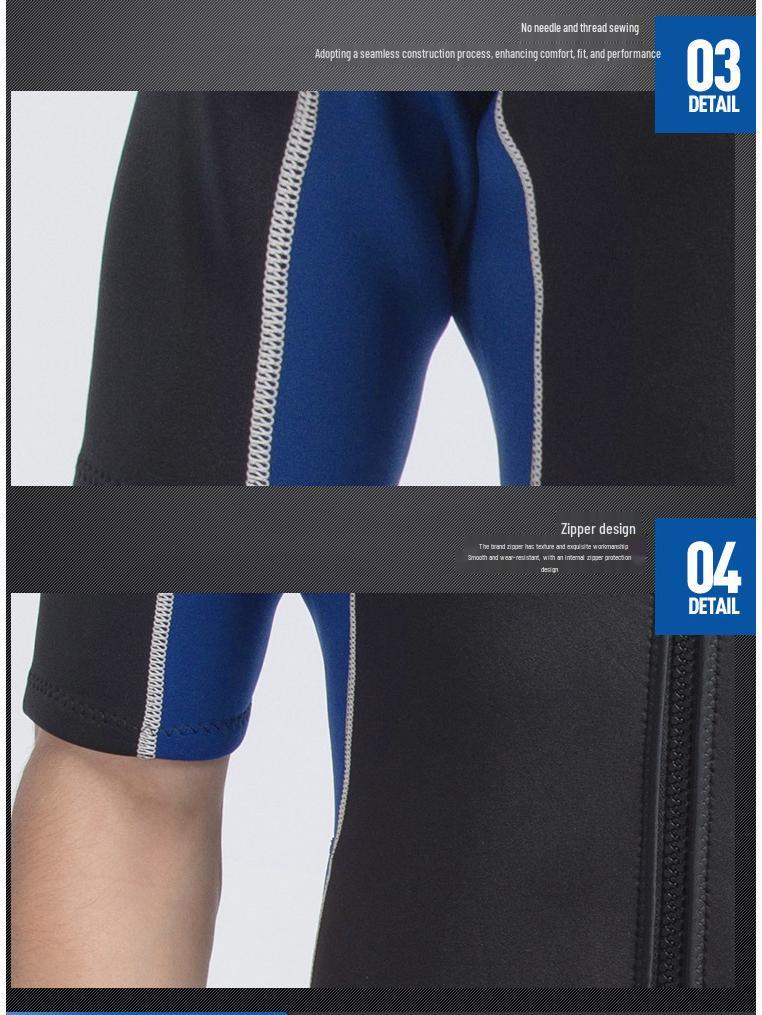 SBART Unisex 2mm Short-Sleeved Wetsuit for Snorkeling & Surfing - Warm Summer Sunscreen Swimsuit