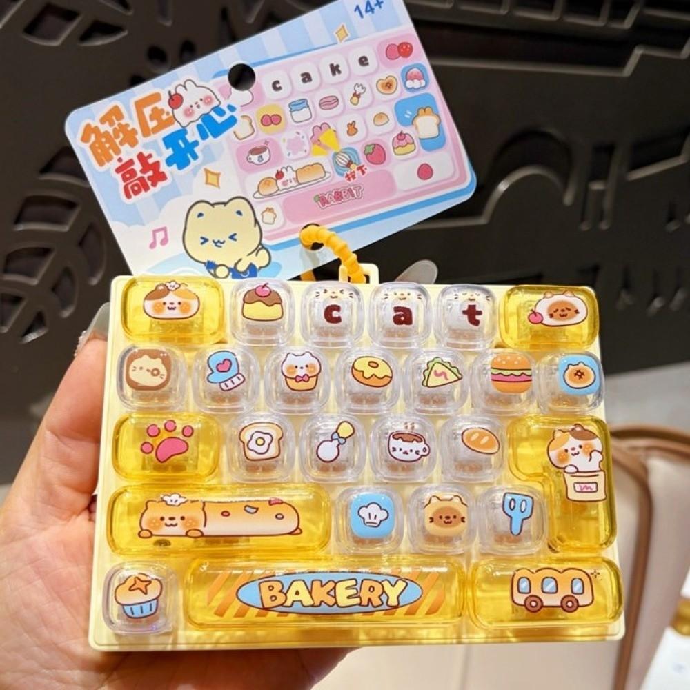 26 Keys Mechanical Keyboard Toy Clear Key Sounds Bag Pendant Charm Gift Giving