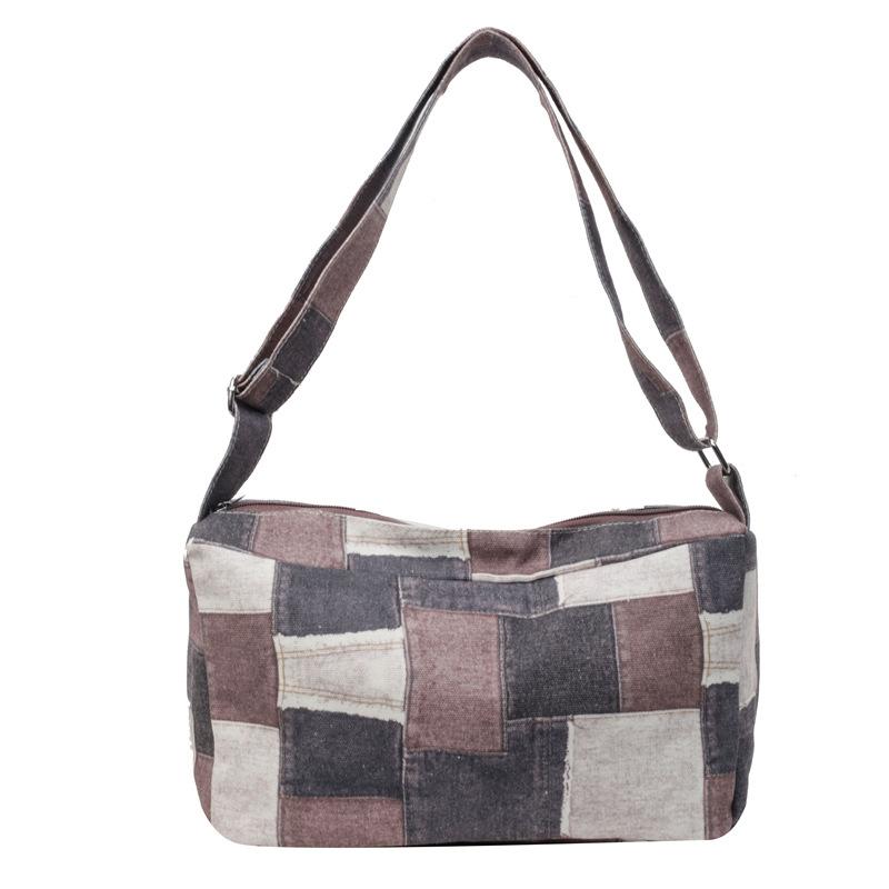 Джинсовая холщовая сумка Женская сумка через плечо Пригородная большая сумка синий — фото 11