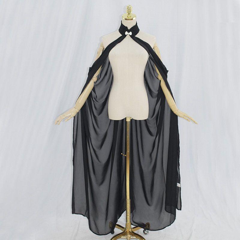 Black Ivory Chiffon Halter Neck Cape Thin Shawl Bridal Shawl Women's Cape Cloak