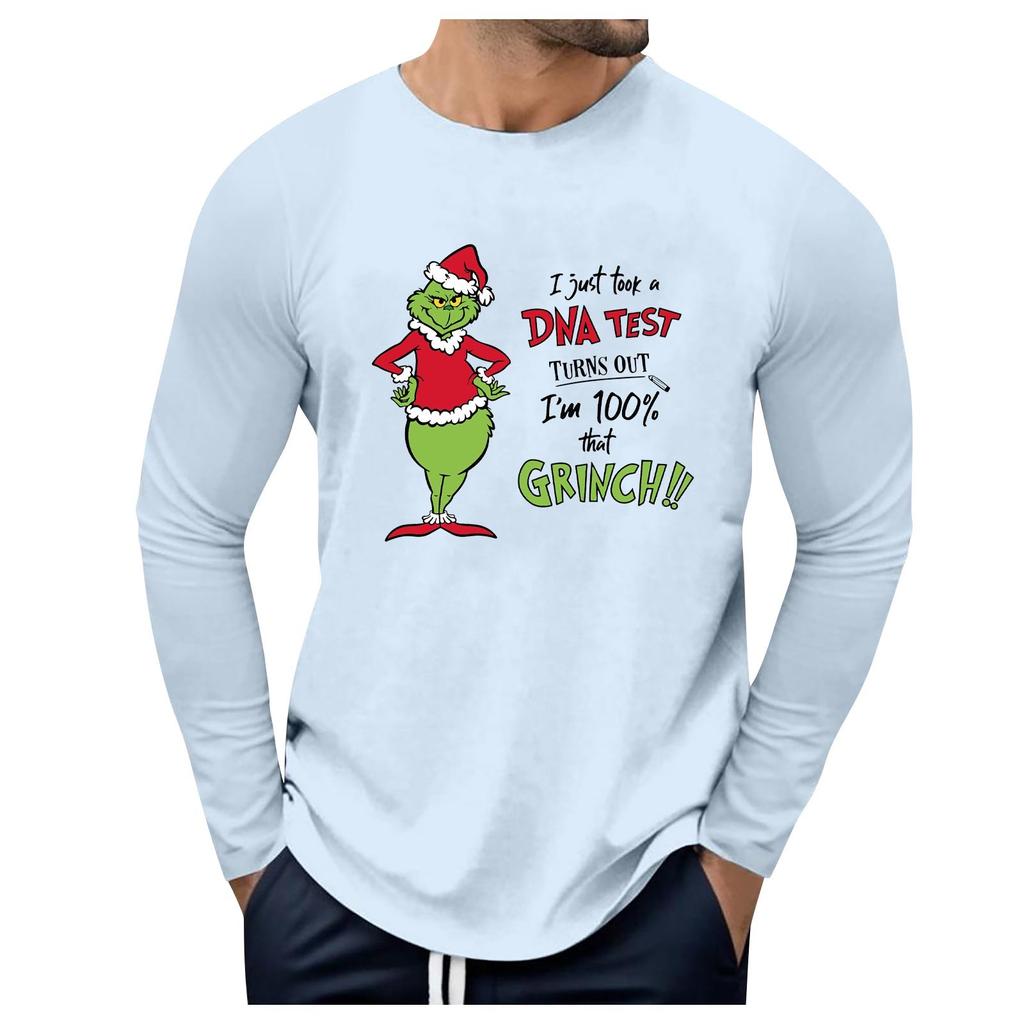 Pánské kulatý výstřih s dlouhým rukávem volné podzimní zimní topy móda vzor trička kreativní písmena retro tisk pouliční sporty ležérní topy