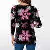 Women's T Shirt CHristmas Print 3/4 Sleeve Daily Weekend Fashion Basic V- Neck Regular Top