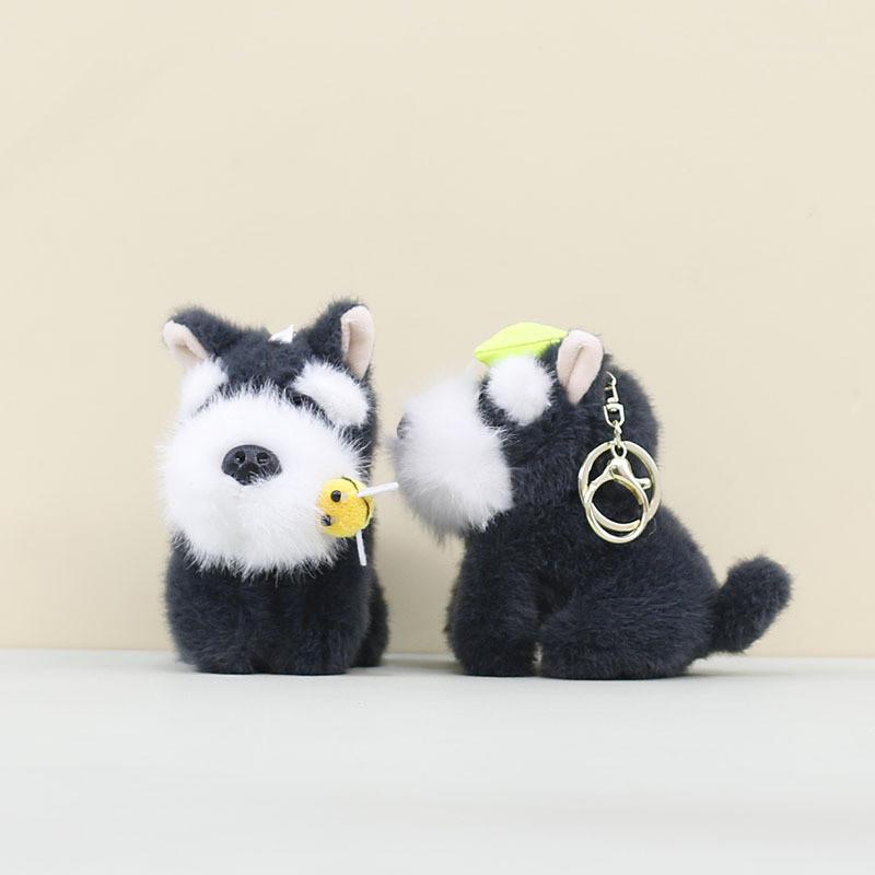 Plush Keychain Schnauzer Pp Cotton Stuffed Animal For Bag Decoration  Animal