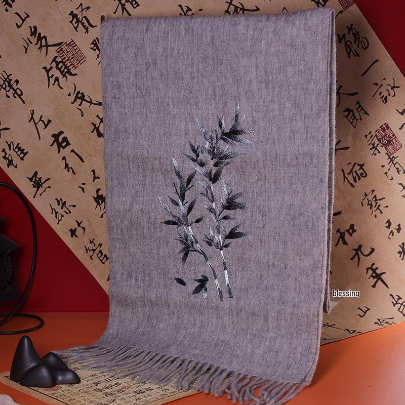 

Women s Merino Wool Embroidered Snood Shawl - Autumn/Winter Scarf Gift Box