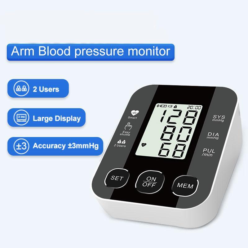 Arm Automatic Blood Pressure Monitor BP Sphygmomanometer Portable LCD Screen Digital Blood Pressure Monitor for Health Care