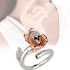 Elegant Zircon Inlaid Copper Ring Trendy Lightning And Meteor Design For Men And Women