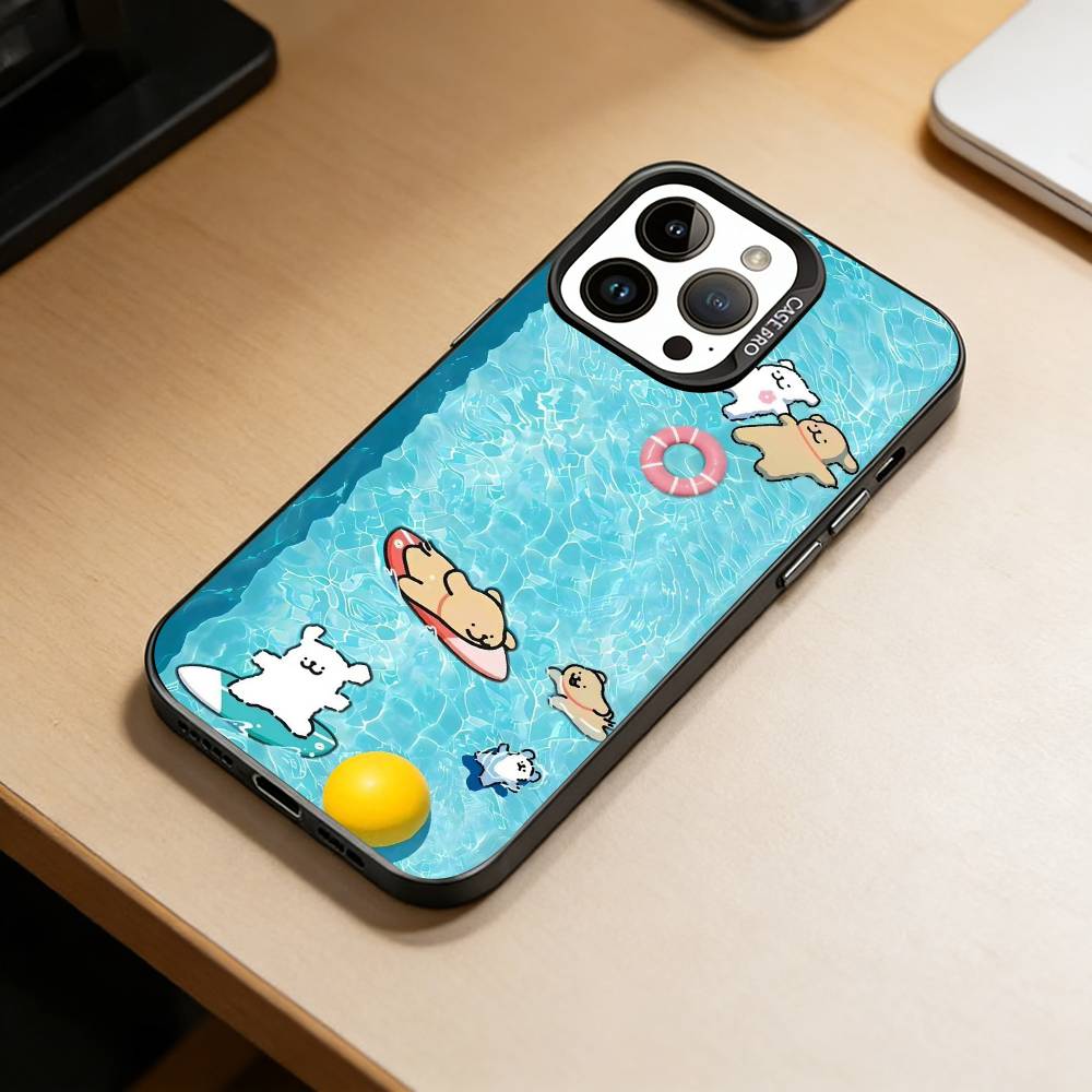 

C-Cute M-Maltese Phone Case For iPhone 17,16,15,14,13,12,11 Plus,Pro Max,XS,Colorful Silver Black Cover iPhone14Pro