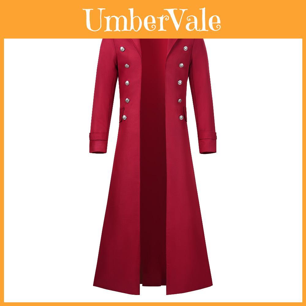 Cappotto Medievale Steampunk Gotico con Chiusura Doppiopetto per Cosplay e Giochi di Ruolo