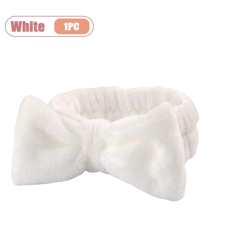 1-20PCS Soft Coral Fleece Headband for Face Washing Makeup Bow Design Hair Hoop Light Beige Yoga Turban for Girls Women