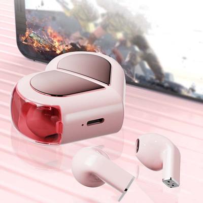 K520 Wireless Earbuds Stereo Earphones With Rotatable Love Heart Shaped Charging Case Low Latency Headphones For Phone Tablet