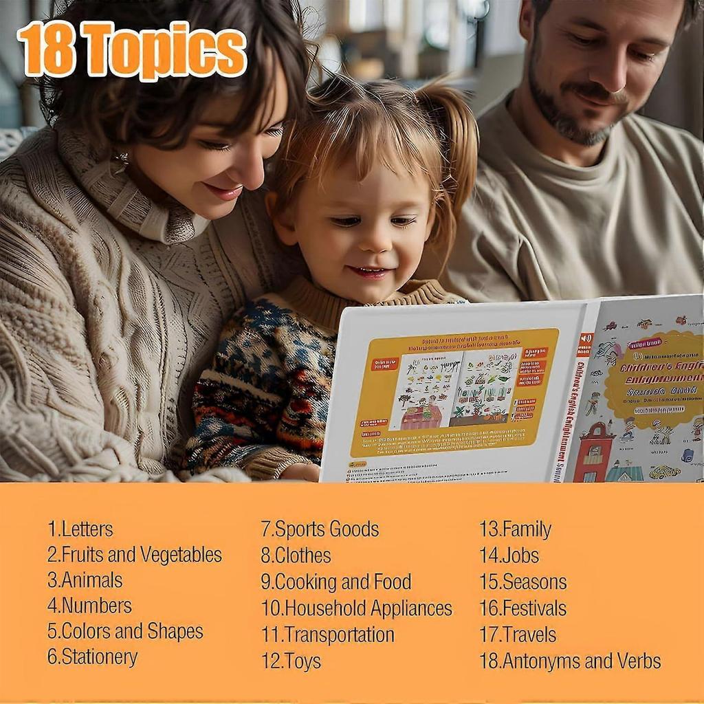 500-Wort Audio Lernbuch, Englisches Wort-Soundbuch für Kinder Kleinkinder 2,3,4,5,6 Jahre alt, 500+ Wörter Sprechende Interaktive Audiobücher für Frühes Lernen