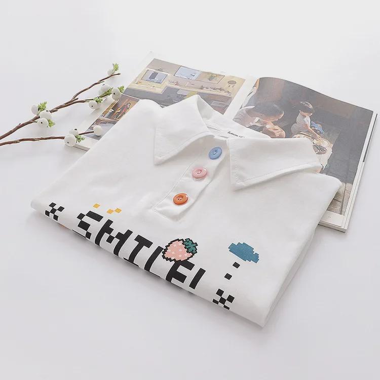 Sweet Junior High Summer Polo Shirt & High-Waist Skirt Set