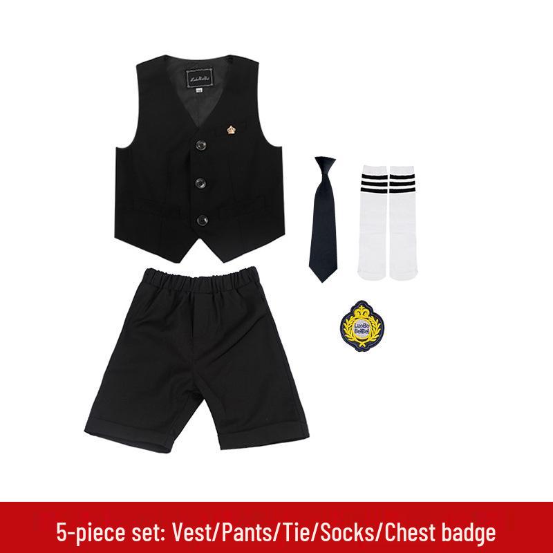 

Kids College Style Summer Uniform Vest Set for Elementary School & Kindergarten Graduation Photography 90cm, 10-12kg