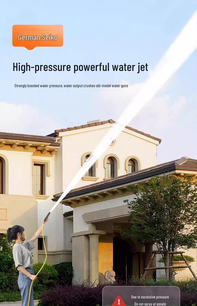 High-Pressure Water Gun for Car Wash & Yard Cleaning - Powerful Nozzle