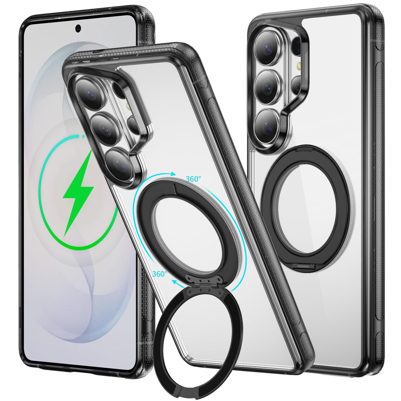 

Luxury Clear 360 Rotate Stand Holder For Magsafe Case For Samsung Galaxy S26 Ultra S26 Plus Candy Color Anti-skid Frame Cover Galaxy S26