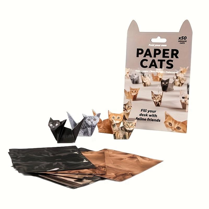 New Style Creative DIY Paper Cats 50pcs DIY Paper Cat and Dog Models Cute Printed Origami Animal Decor Foldable Animal Origami