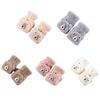 Cartoon Raccoons Shaped Convertible Gloves Winter Half Finger Mittens Stretchy Half Finger Gloves with Top Cover for Men