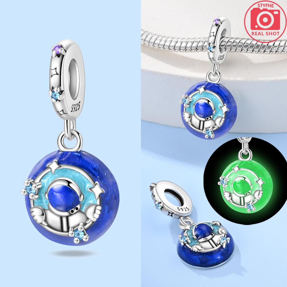 Original Copper Charms Blue Wings Butterflies Moon Stars Seahorses Beads Fit Bracelet Women Diy Anniversary Jewelry Gift