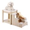 Pet Bunk Bed with Stairs, Dog/Cat Window Perch, Multi-Level Bed Window Perch Dog Bedside Sleeper