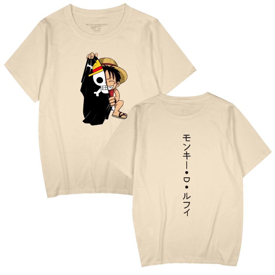 ONE PIECE Shirts Round Neck Short Sleeve Funny Clothes ONE PIECE Cartoon Printed Unisex T-Shirt