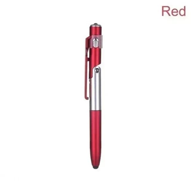 Multifunction Ballpoint Pen with LED Light Fold Phone Holder Night Read Writing Pencil Office School Student Stationery 4 In 1