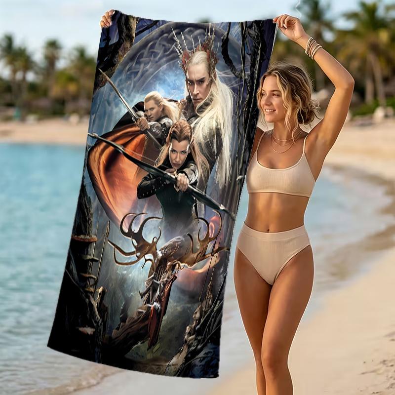 Beach Towel with The Hobbit Pattern - soft,absorbent,machine washable Lightweight&Modern,swimming,Travel Essentials