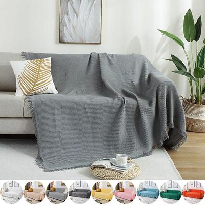 Sofa Towel Throw Blanket Solid Color Knitting Sofa Covers Blanket Plaid Towel Slipcovers Protect Cover Home Decor