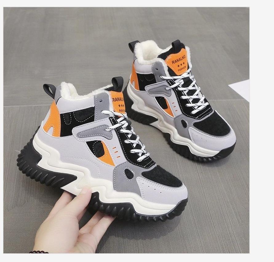 2025 autumn new Korean version of dad and girls shoes ins tide lace-up platform student sports and leisure shoes increase