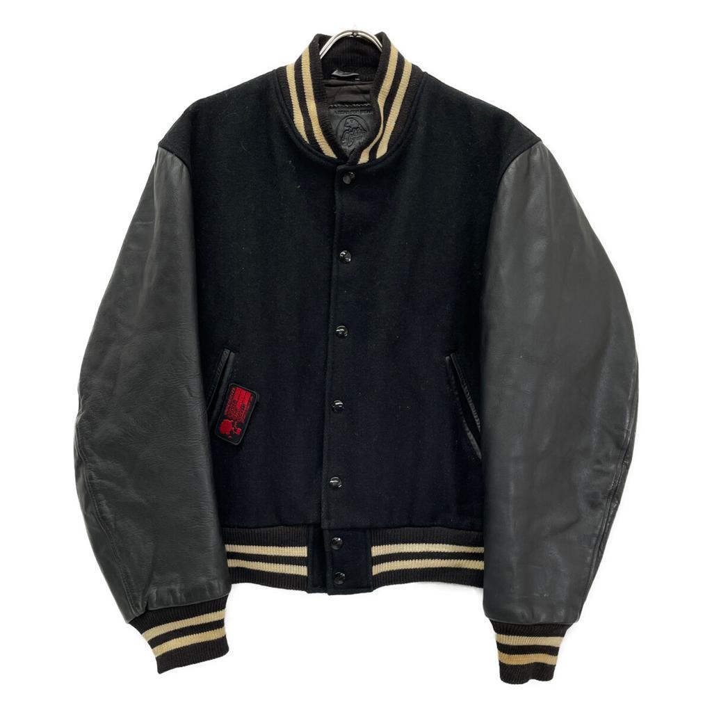 Golden Bear 80S USA Made Black Wool Quilted Stadium Jacket Jacket M blackUsed