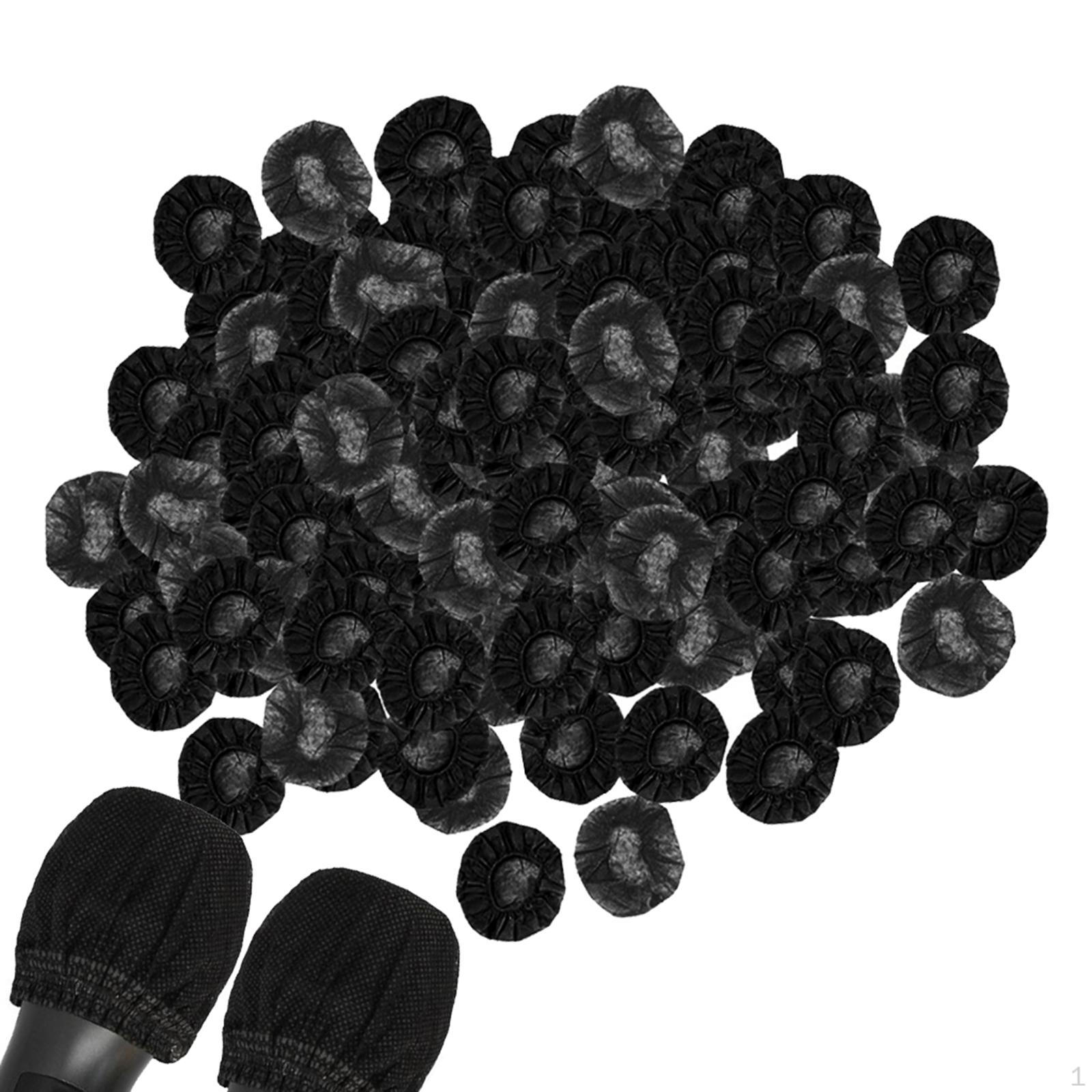 

400x Black Non-woven Microphone Cover Mic Covers Protective Caps