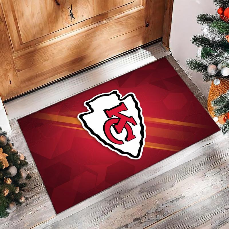 Tappeto in Velluto di Cristallo Kansas City Chiefs Morbido Anti?Tappetino Antiscivolo Comodo per Casa Soggiorno Camera da Letto Tappeto Decorativo