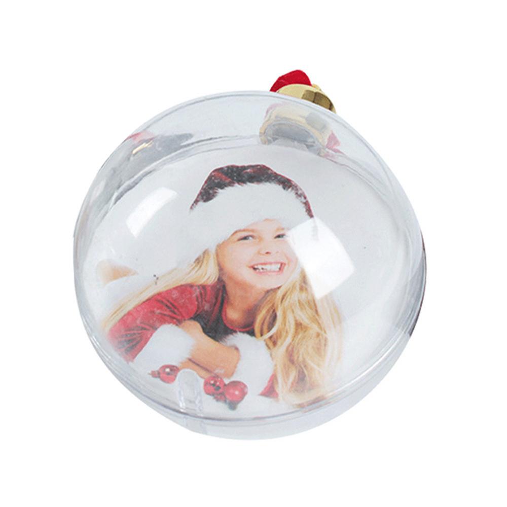 Transparent Christmas Ball Round Five-star Photo Frame Pendant Christmas Tree Hanging Ball Picture Holder Xmas Tree Ornaments