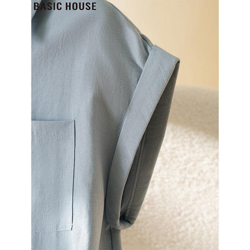 Basic House Women's Loose Fit Cotton Short Sleeve Shirt