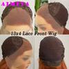 Dark Brown Natural Wave Wig Synthetic Lace Front Wig Glueless Natural Hairline Heat Rsistant Fiber Hair For Women Daily Wear