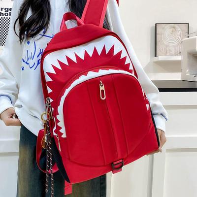 Shark Luminous Funny Backpack: Trendy, Versatile, Large-Capacity School and Travel Bag