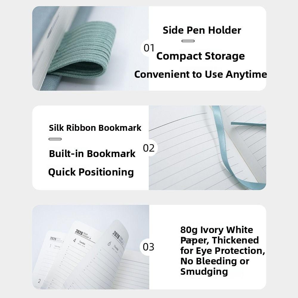 English 2026 Schedule Planner Notepad 12 Months 365 Days Efficiency Notebook  Office Supplies