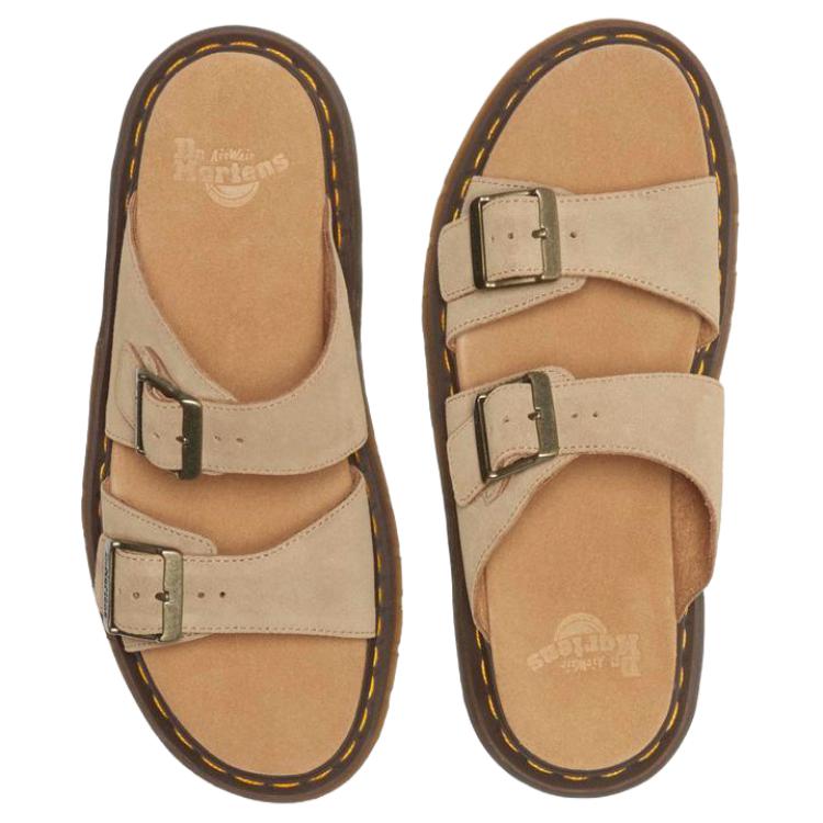 New Dr. Martens Josef Suede Slide Sandals Savannah Tan Bronx Suede 41083200